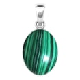 thumbnail image 2 of 925 Sterling Silver Pendant Natural Malachite Handmade Jewelry, 2 of 8