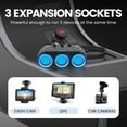 thumbnail image 3 of 150W 3-Socket Car Cigarette Lighter Adapter, Cigarette Lighter Splitter with 12v USB Outlet, car Adapter for Plug Outlet with Double/Dual/USB Charger Multi Port, On/Off Switches for Car Devices, 3 of 16
