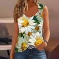 thumbnail image 2 of YUGYXL Sunflower Printed Tank Tops for Women Sleeveless V-Neck Camisole Casual Summer Vacation Shirts Green,S, 2 of 5