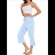 thumbnail image 1 of Pantalones de Cintura Alta para Mujer, Cómodos, Informales, Holgados, con Cordón, Botones y Bolsillos. Azul XL, 1 of 10