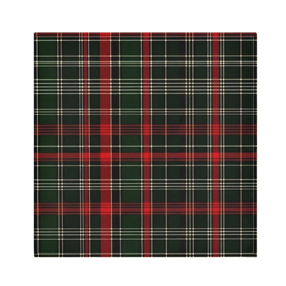 JSTEL Christmas Checked Tartan Cloth Napkins Set of 4, 20x20 Inch Washable and Reusable Napkin for Decoupage Dinner Party Everyday Use
