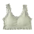 thumbnail image 1 of Xfvqtps Wireless Bras for Women No Underwire Rib Lace Removable Padded Bras for Everyday Green, 1 of 4