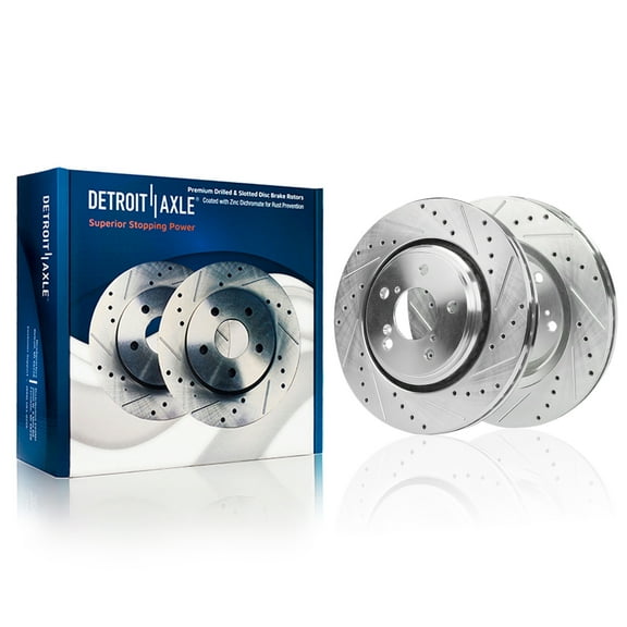 Detroit Axle - Front Brake Rotors for Acura 2015-2020 TLX 2014-2016 MDX, 2016 2017 2018 2019 Drilled and Slotted Disc Brake Rotors Replacement : 12.60" inch Rotors