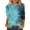 Blue 1, variant on Women's 3/4 Sleeve T-Shirts Summer Trendy Tie Dye Graphic Round Neck Blouses Dressy Casual Loose Fit Tunic Tops