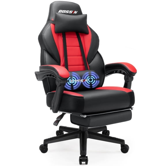 Bossin Gaming Chairs with Footrest,2022 Leather Game Chair for Adults,Big and Tall Gamer Chair with Headrest and Lumbar Support