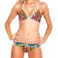 thumbnail image 2 of Thanksgiving Font Chic One-Piece Swimsuits Bikini Set: Detachable Sponge, Adjustable Strap, Two-Pack, for Pools and Beaches, 2 of 6