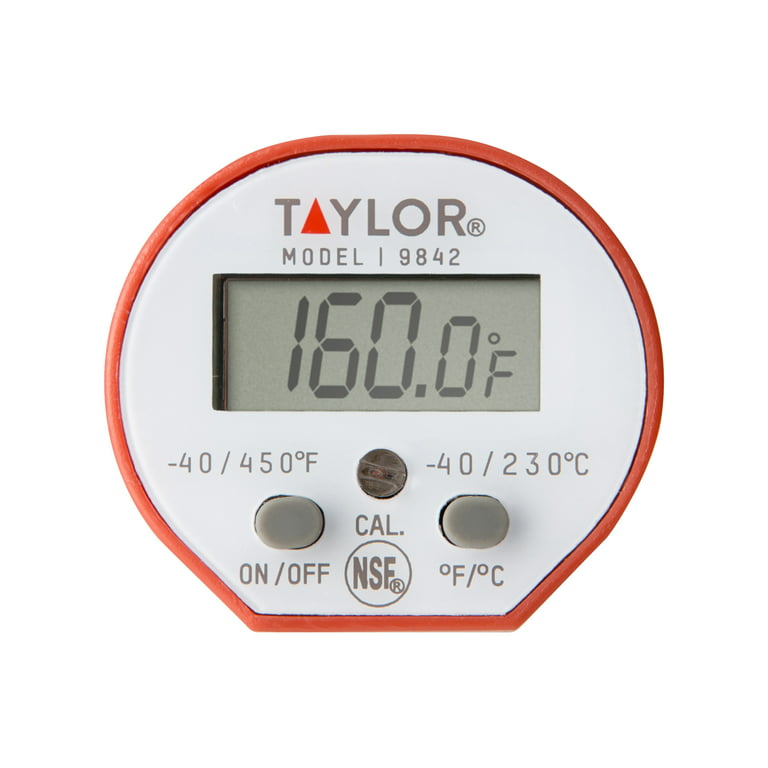  Taylor Waterproof Digital Instant Read Thermometer For Cooking,  BBQ, Grilling, Baking, And Meat, Comes With Pocket Sleeve Clip, Red : Home  & Kitchen
