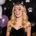 thumbnail image 6 of 8 Sheets Cat Temporary Tattoos, Cat Makeup Body Art Waterproof Fake Tattoos Stickers for Halloween Masquerade Carnival Cosplay Party Decoration Supplies, 6 of 7