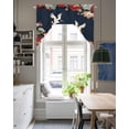 thumbnail image 4 of Navy Blue Crane Swag Valances for Windows, Small Curtains Drapes, Vintage Red Teal Spring Floral Botanical Kitchen Window Curtains Over Sink Window Treatment Valance for Bedroom/Bathroom 56"x36", 4 of 5
