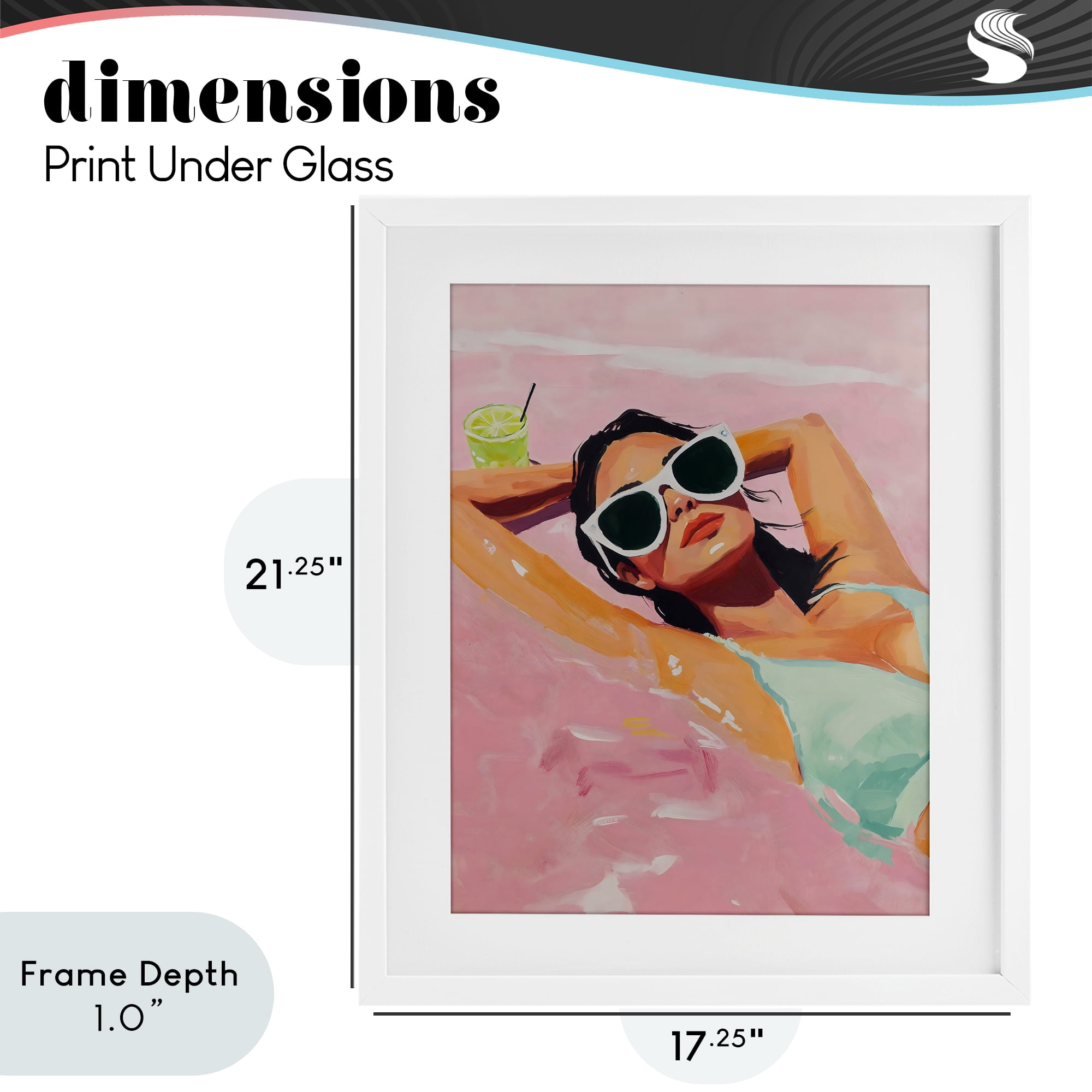 Stupell Industries Trendy Summer Girl White Framed Print Under Glass, design by The Prints Vibe