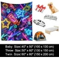 thumbnail image 6 of Lightning Bolt Blanket - Lightning Bolt Throw Blanket Lightning Bolt Gift Blanket for Girls Lightning Blanket for Adults Kids Lightning Fleece Blanket Camping, 60" x 50", 6 of 6
