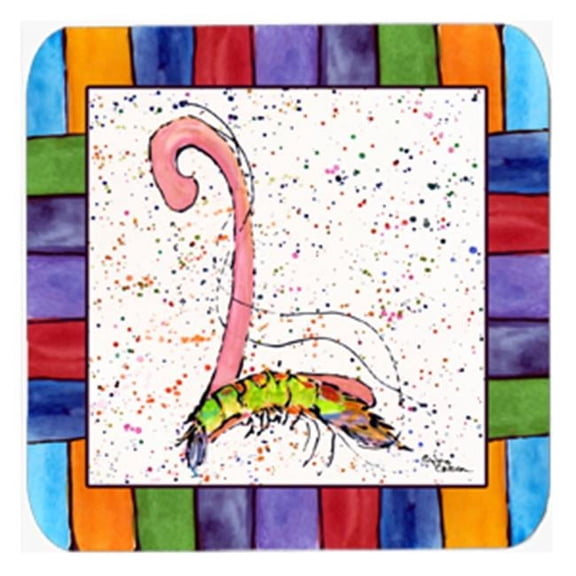 Carolines Treasures 8435-FC Shrimp Foam Coasters - Set 4- 3.5 x 3.5 In.