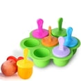 thumbnail image 1 of Mini Silicone Popsicle Mold  7-cavity DIY Ice Pop Mold with Plastic Sticks  Baby Food Storage Container  Ice Cube Trays (Green), 1 of 7