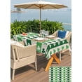 thumbnail image 4 of Outdoor Tablecloth with Umbrella Hole and Zipper, St. Patrick's Day Rectangle Table Cloth 60x120 Inch Waterproof Tablecloth, Green Shamrock Irish Lucky Leaves Picnic Table Cover for Patio Camping, 4 of 7