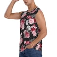 thumbnail image 3 of Goofa Rose Flowers Printed Men's Sleeveless T-Shirt - Athletic Gym Workout Tank Top for Men - Moisture-Wicking, UPF 30+ Quick-Dry Muscle Tee-Small, 3 of 8