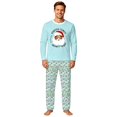 thumbnail image 3 of Caixia Men's Christmas Loungewear Pajamas, Beach Santa Print 2-Piece Top and Patterned Pants, Soft Polyester for Relaxed Holiday Lounging, 3 of 6
