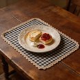 COM1950s Checkered Placemat, Woven Table Mat with Delicate Edging for ...