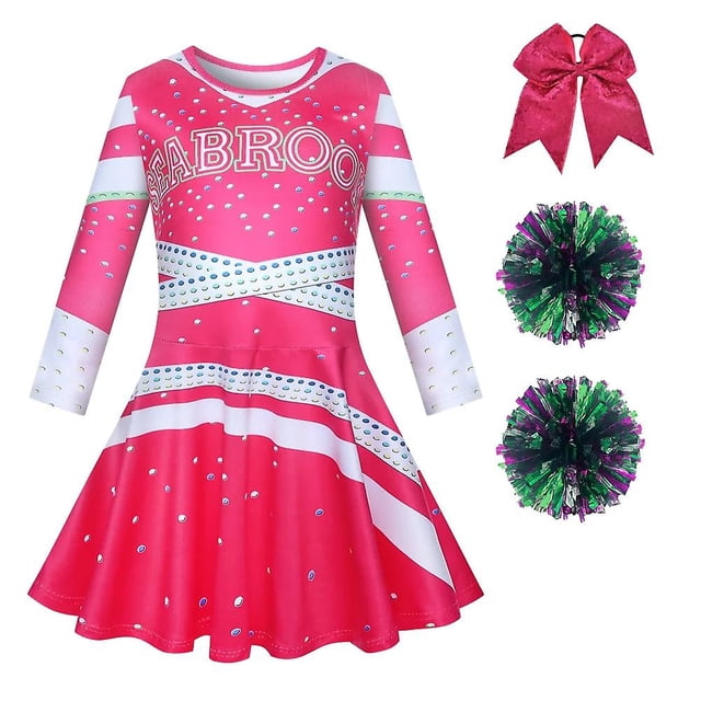 Zombies 3 Zombie disfraz de escuela secundaria, vestido de porristas para niños, faldas superiores para niñas pequeñas, monos de carnaval y Halloween