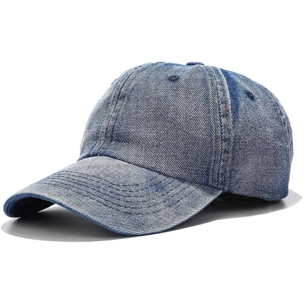 Gorra de béisbol lavada, de algodón vaquero desgastado, gorra de papá, gorra de estilo camionero unisex ajustable
