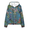 thumbnail image 4 of skpabo Zip Up Hoodies for Women Fashion Floral Print Sweatshirts Long Sleeve Hooded Pullover Top Soft Stretchable Comfortable Plus Size Outerwear with Pockets S-3XL, 4 of 6