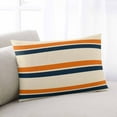 thumbnail image 2 of Orange Blue Stripe Throw Pillow Cover 20 x 26 Inch Decorative Pillow Cover Minimalist Farmhouse Stripes Lumbar Pillowcase Seasonal Rectangle Cushion Case for Couch Sofa Bed Living Room, 2 of 7