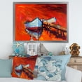 thumbnail image 3 of Designart 'Boats Near Coastal Town Resting On The Water IV' Nautical & Coastal Framed Art Print, 3 of 4