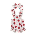 thumbnail image 2 of Musuos Baby Girls Summer Cute Romper 3-24Months Flying Sleeve Floral/Strawberry Print Bodysuit with Headband, 2 of 8
