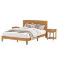 thumbnail image 3 of GALANO Layton 3-Piece Queen Wood Bedroom Set with Nightstand Amber Walnut, 3 of 6