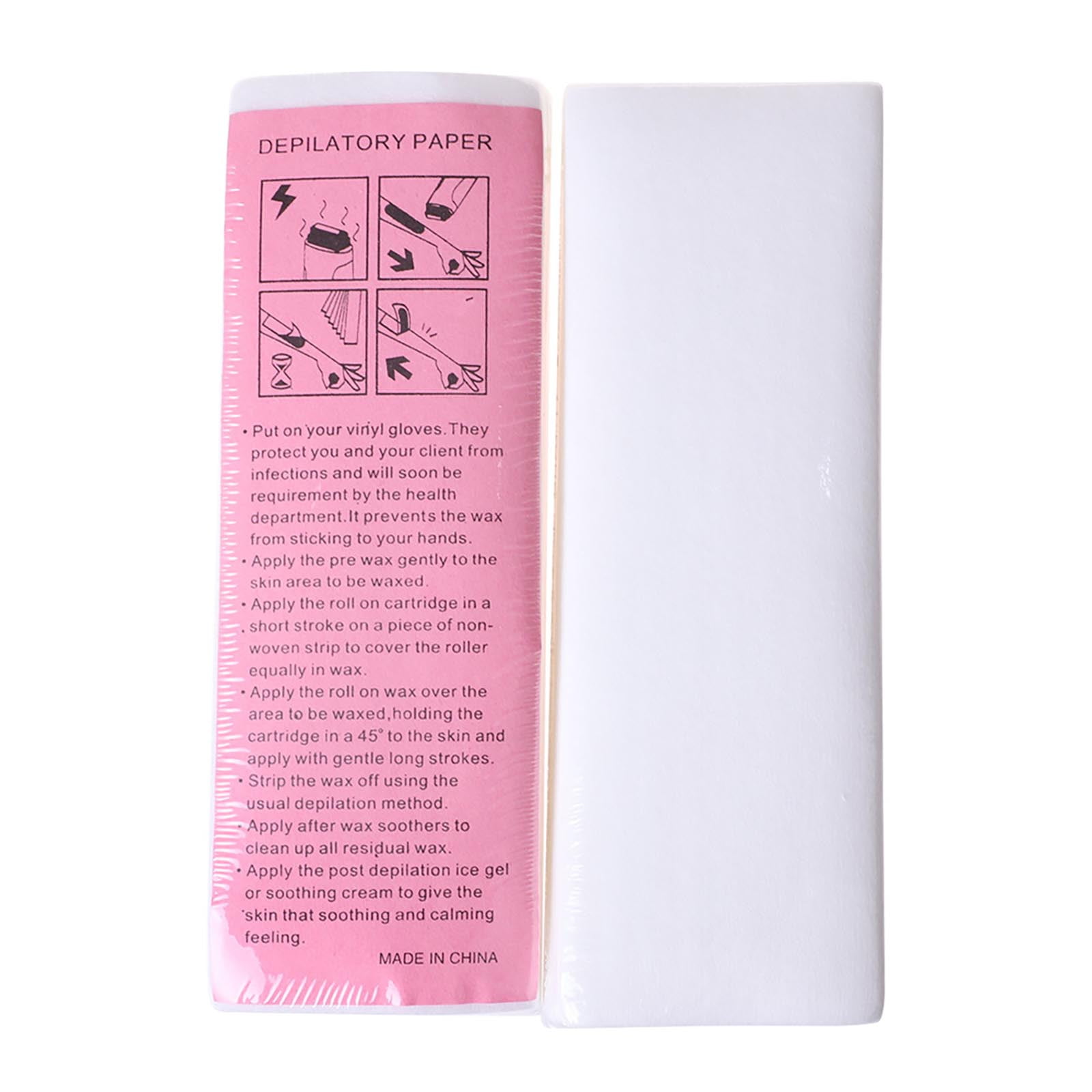 1Bag(100pcs) Non Woven Wax Strips Facial Body Hair Removal White Paper  Honey Wax Paper