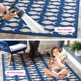 thumbnail image 3 of SAFAVIEH Courtyard Tranter Fishes Indoor/Outdoor Area Rug, Navy/Beige, 4' x 5'7", 3 of 15