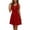 Wine, variant on Women's Sleeveless Summer Dress Twist Front V-Neck Button Detail A-Line Mini Dress Casual Solid Color 1pc Sizes S,M,L,XL,XXL in Black,Green,Dark Blue,Wine