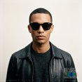 thumbnail image 4 of SA106 Polarized TAC Lens Retro Hipster Thin Keyhole Round Horn Rim Sunglasses / All Black, 4 of 7