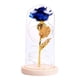 thumbnail image 5 of Lámparas LED de rosas con cúpula de cristal y base de madera para cumpleaños, modo de luz cálida. Azul, 5 of 8