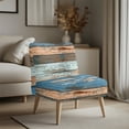 thumbnail image 3 of HELLHERO Stain Protection Armless Slipcover for Home, Easy Care Armless Accent Chair Cover, Striped Distressed Wood Grain Theme, 3 of 8