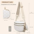 thumbnail image 4 of SQDWYGUO Checkered Crossbody Bum Bags for Women, Nylon Sling Bags with Shoulder Strap, Large Capacity Checkered Purse Bag,Beige,1, 4 of 6