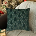 thumbnail image 6 of Summercome Christmas Tree Decorative Pillow Covers 18x18, Green Soft Plush Faux Fur Farmhouse Throw Cushion Cases for Xmas Winter Holiday Home Decorations, Pack of 2, 6 of 7