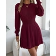 thumbnail image 6 of Cogild Cable Knitted Sweaters for Womens Dress with Long Sleeves Crew Neck Tunic Dress Sweaters Versatile Fit Classic Design for Casual Outfits, 6 of 7