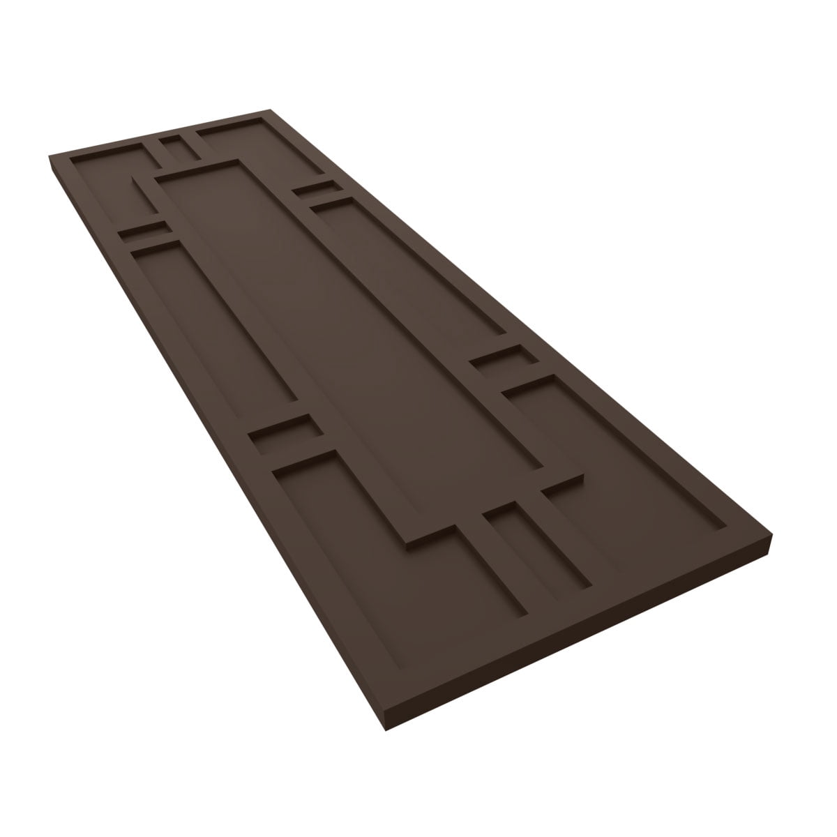 Ekena Millwork 18"W x 30"H True Fit PVC Hastings Fixed Mount Shutters, Raisin Brown (Per Pair - Hardware Not Included)