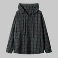 thumbnail image 2 of LNWUY (M-5XL) Big and Tall Men's Plaid Long Sleeve Shirt Button Down Thin Jacket Casual Flannel Plaid Jacket with Pocket Gray L, 2 of 4