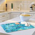 thumbnail image 6 of Turquoise and Blue Flowers Dish Drying Mat for Kitchen Counter 16x18 In Absorbent Microfiber Reversible Mats Dish Drainer Protector Rack Pad for Coffee Bar Table, 6 of 7