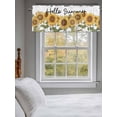 thumbnail image 3 of Kitchen Curtain Valances for Windows,Hello Summer Blossom Sunflower Rod Pocket Small Valance Watercolor Floral Leaves on White Window Treatment for Bedroom Bathroom Living Room,42"x12", 3 of 9