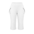 thumbnail image 4 of Khunlpohl Plus Size Capri Pants for Womens Yoga Workout Athletic Leggings Pant Baggy Elastic High Waist Trousers with Pockets, 4 of 7