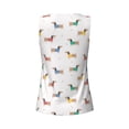 thumbnail image 5 of Fotbe Dachshund Dog Puppy Womens Loose Fit Casual Flowy Slim-Fit Tank Tops Athletic Round Neck Trendy Sleeveless Summer Tops for Gym and Yoga-X-Large, 5 of 9