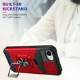 thumbnail image 3 of TECH CIRCLE for iPhone 16e Hybrid Rugged Case with Slide Camera Cover, Military Drop Protection Cover with Ring Stand & Card Holder, Shockproof Magnetic Drop Protective Cover,Red, 3 of 7