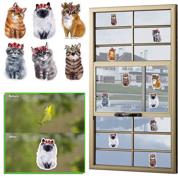 Cat Screen Window Pair Suction Paste Pvc Screen Window Mosquito Net Repair Subsidy