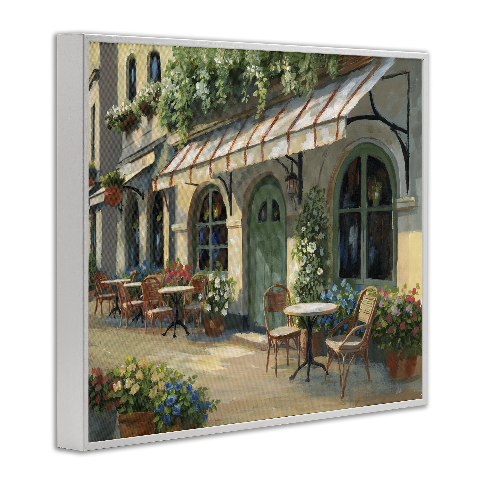 Stupell Industries Cozy Cafe Sunlit Patio White Framed Giclee Art, design by Nan