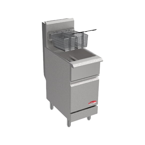 Bakemax BAKEL40 Gas Fryer - (1) 40 lb Vat, Floor Model, Liquid Propane
