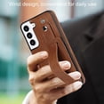 thumbnail image 2 of Design for Samsung Galaxy S22 5G Phone Case with Screen Protector Adjustable Wrist Strap Kickstand Credit Card Slot Slim Shockproof Hybrid Rugged Protective Cover for S 22 Men Girls 6.1 inch Brown, 2 of 14
