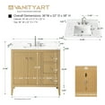 thumbnail image 2 of Vanity Art 36" Double Door Bathroom Vanity with Sink, Freestanding Storage Cabinet with Engineered Marble Top, Flip Down Tray, Drawer, and Shelf, 2 of 7