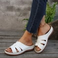 thumbnail image 4 of BinBiL Womens Sandals Wedge Shoes: Dressy Summer Low Platform Slides Comfortable Walking Beach Sandals for Women 2025 White 9.5(43), 4 of 9